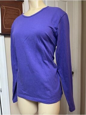 Hanes Long-Sleeve Crewneck Top - Purple